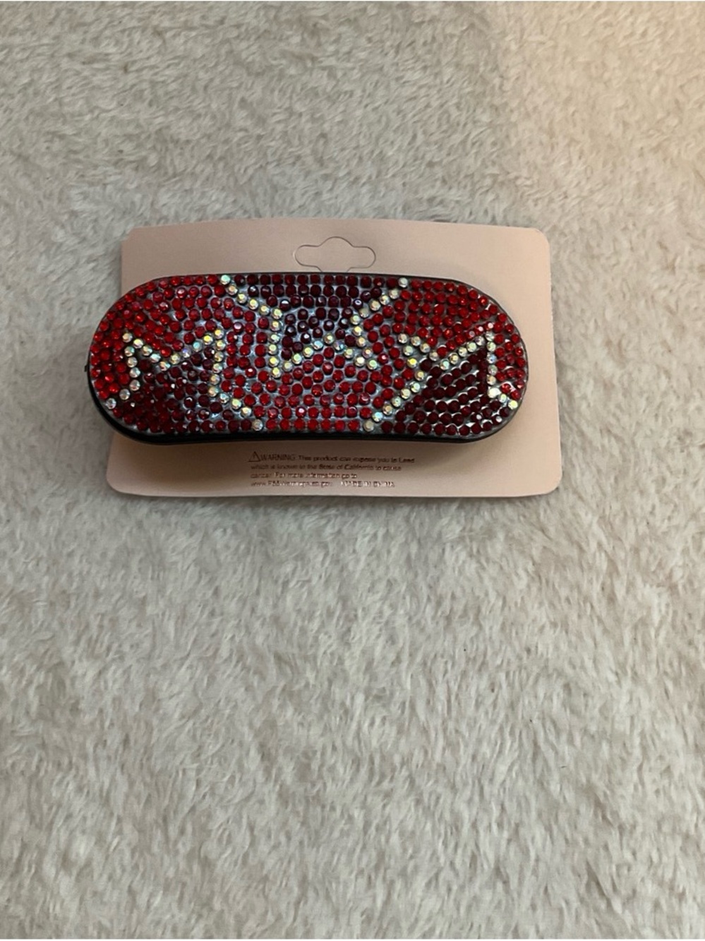 Red Crystal Zigzag Hair Barrette
